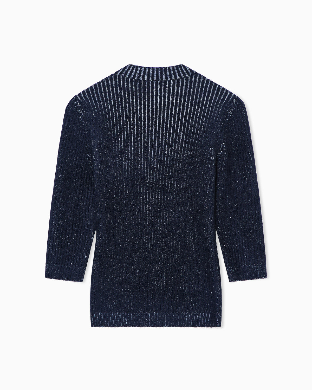 V-neck jumper in ribbed virgin wool and viscose Icon