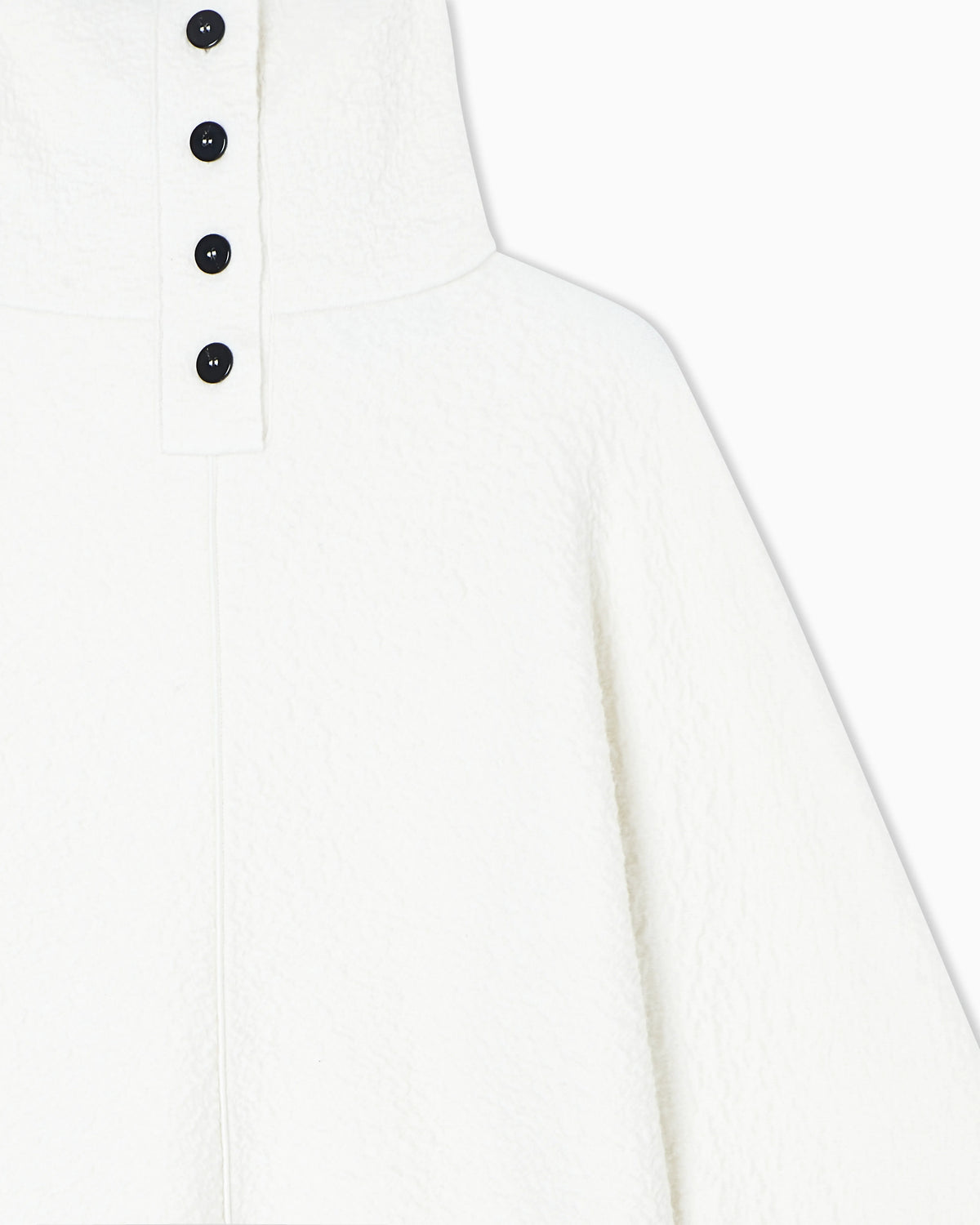 Knit jumper in cashmere seersucker with mock neck Icon
