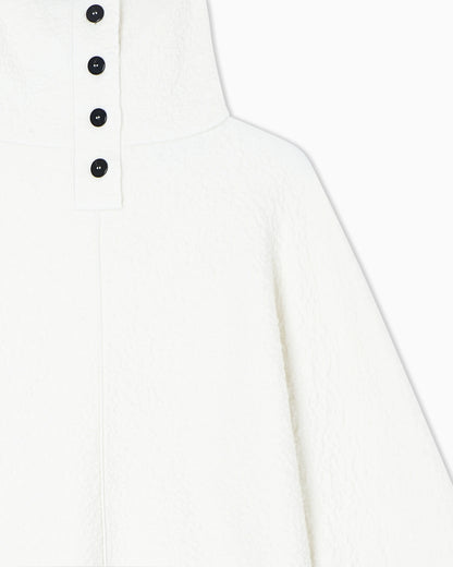 Knit jumper in cashmere seersucker with mock neck Icon