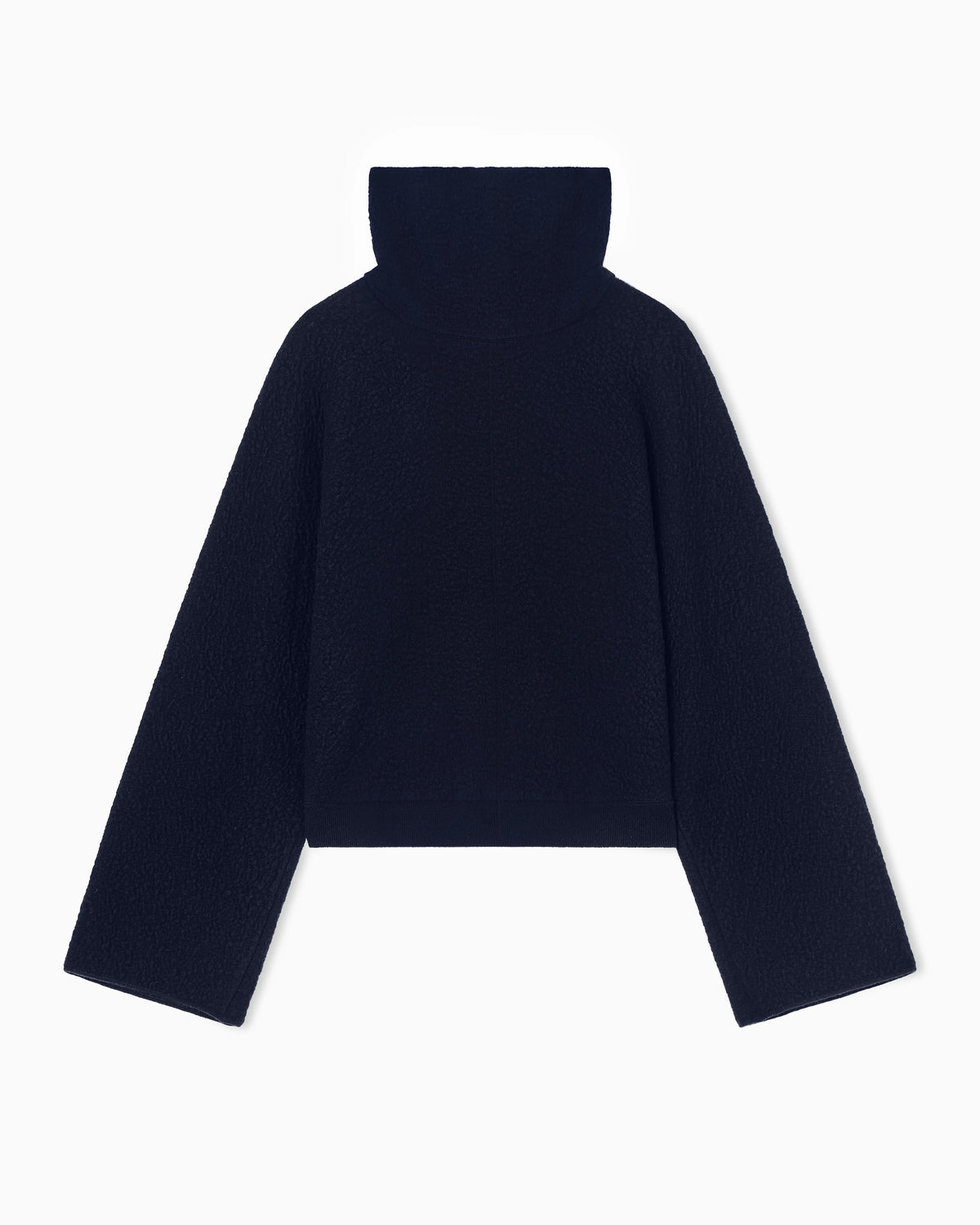 Knit jumper in cashmere seersucker with mock neck Icon