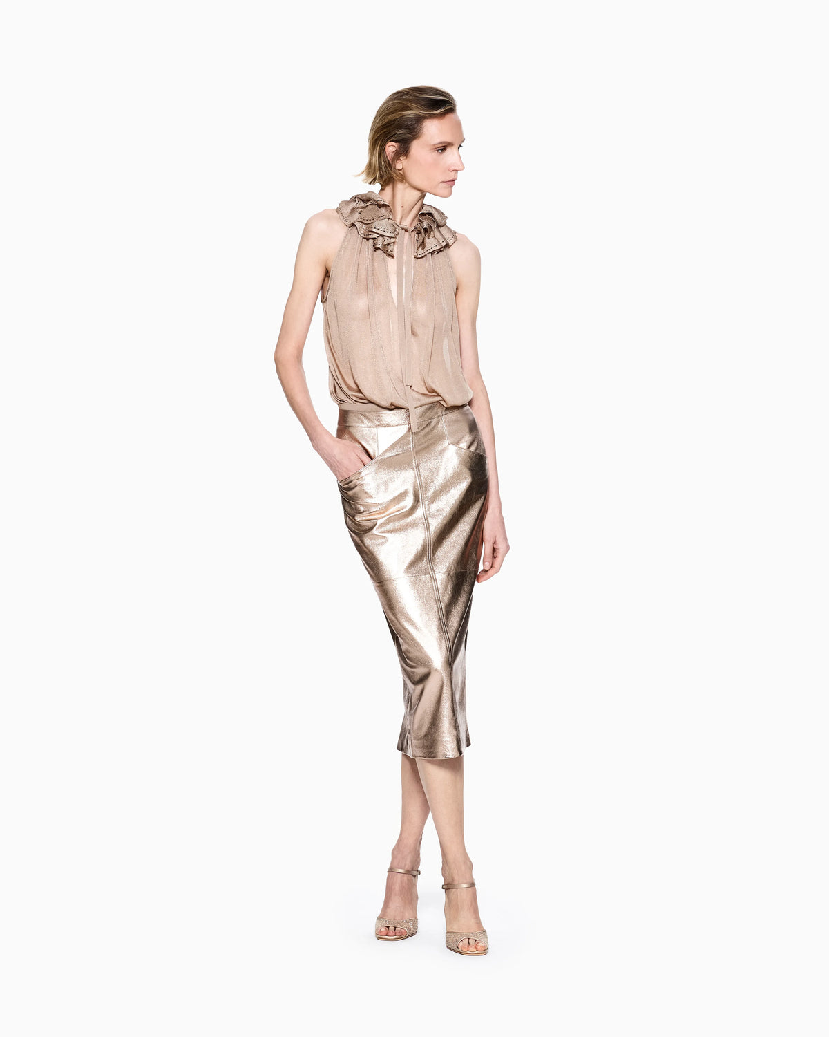 Viscose top with ruffles