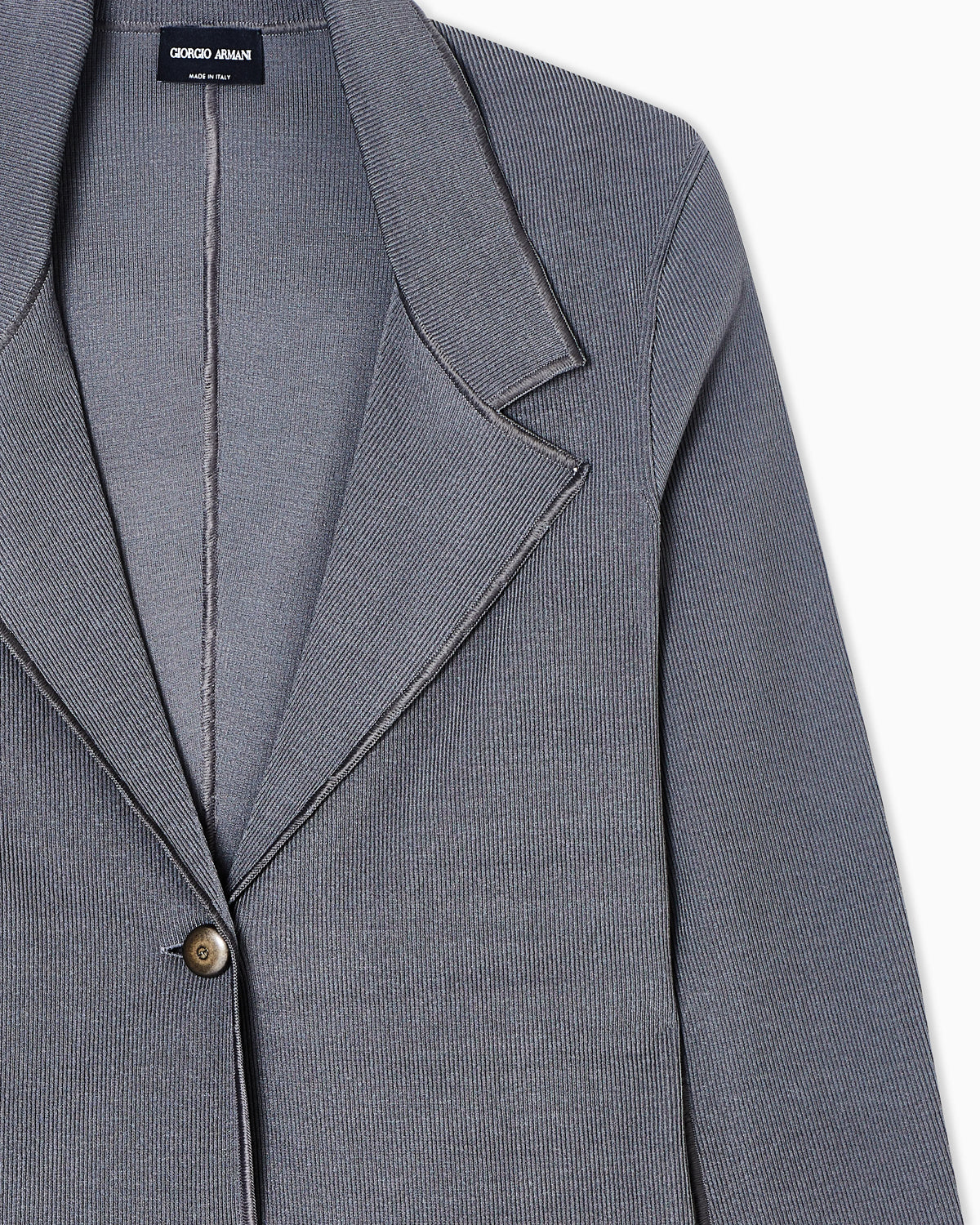 viscose-blend knit single-breasted jacket