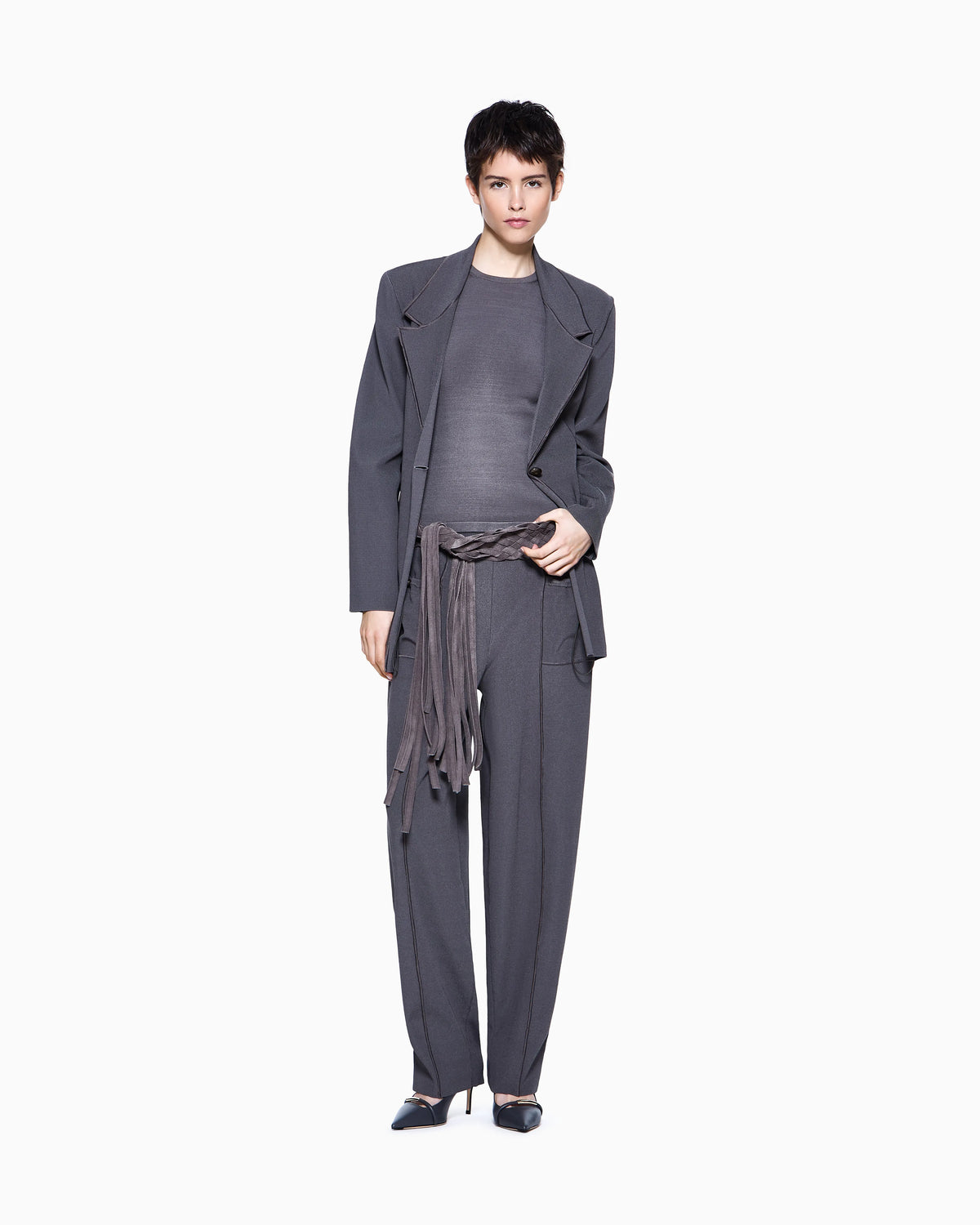 viscose crew-neck jumper
