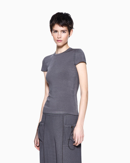 viscose crew-neck jumper