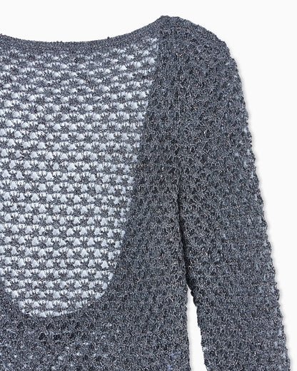 Viscose and metallic mesh jumper