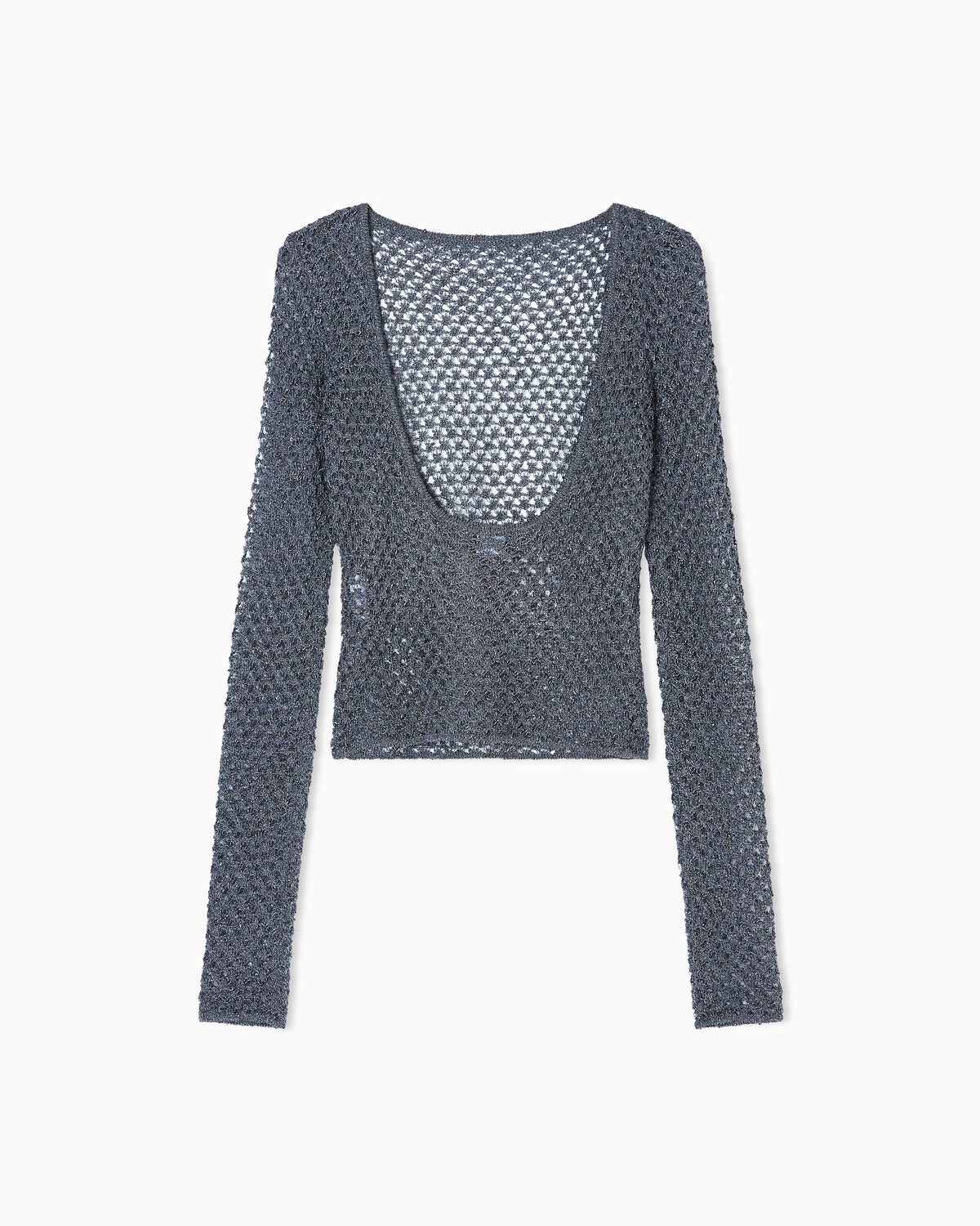 Viscose and metallic mesh jumper