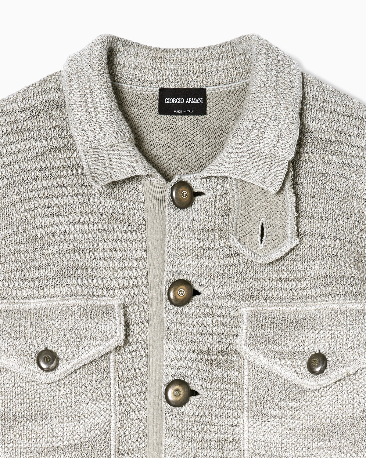 Viscose and linen knit blouson