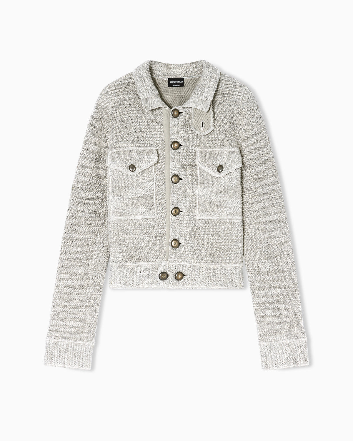 Viscose and linen knit blouson