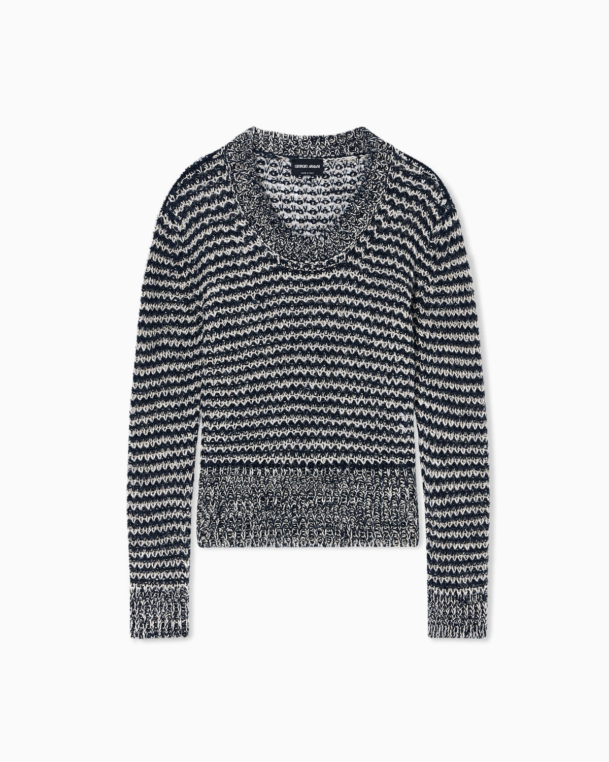 Linen-blend crew-neck jumper