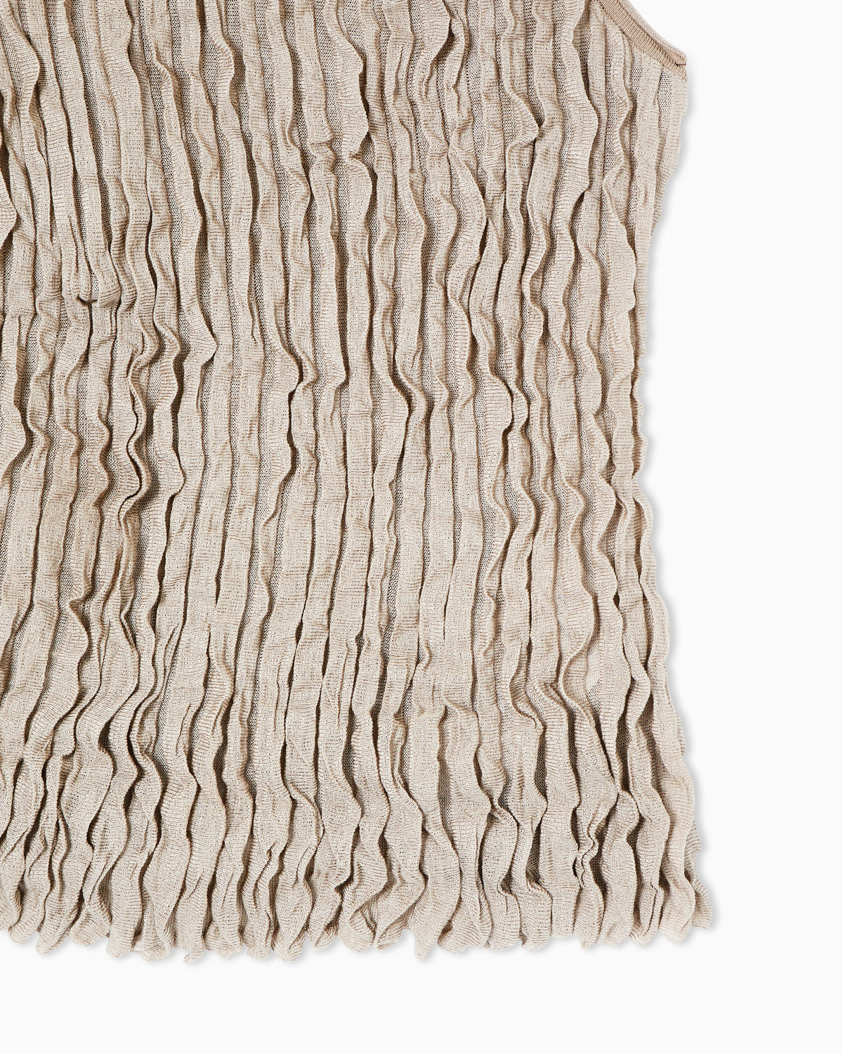 Pleated silk and lurex top