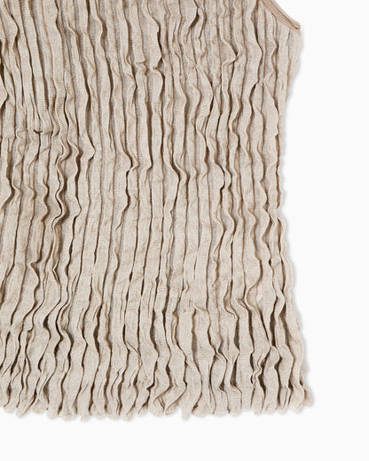 Pleated silk and lurex top