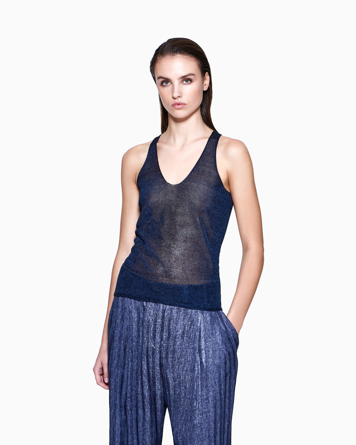 Viscose lurex top