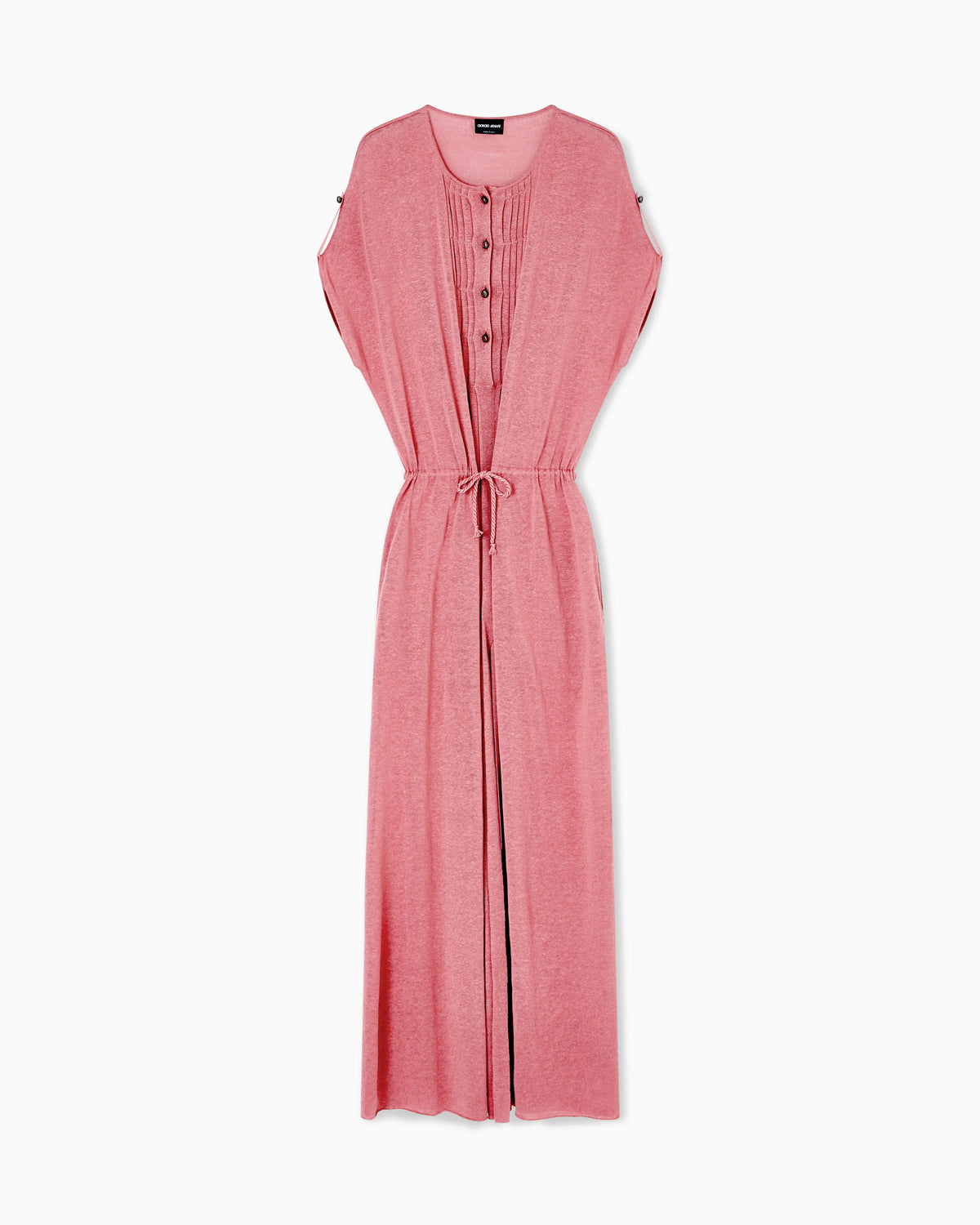 Long dress in linen and silk jersey