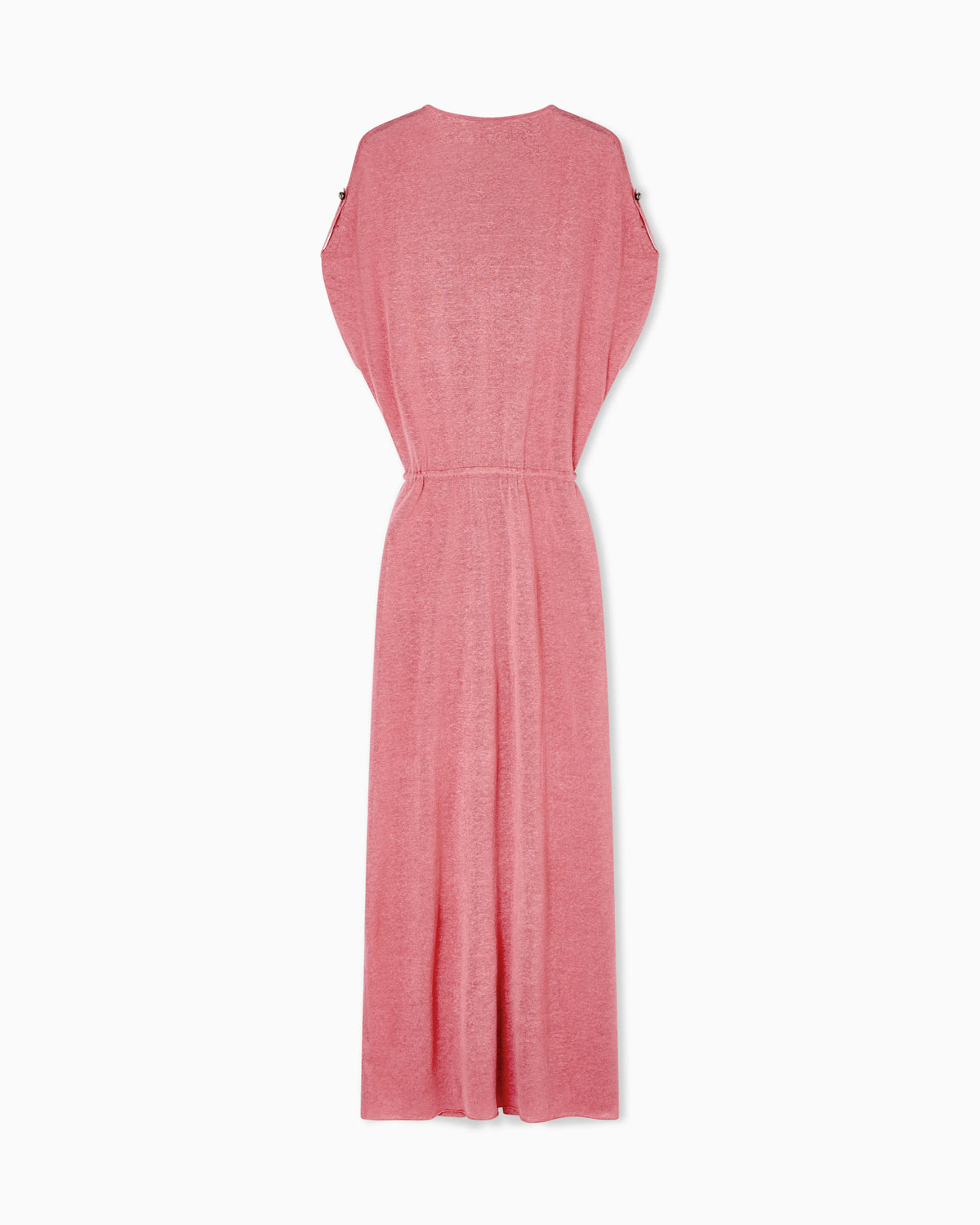 Long dress in linen and silk jersey