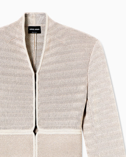 Ottoman-effect viscose-blend knit jacket