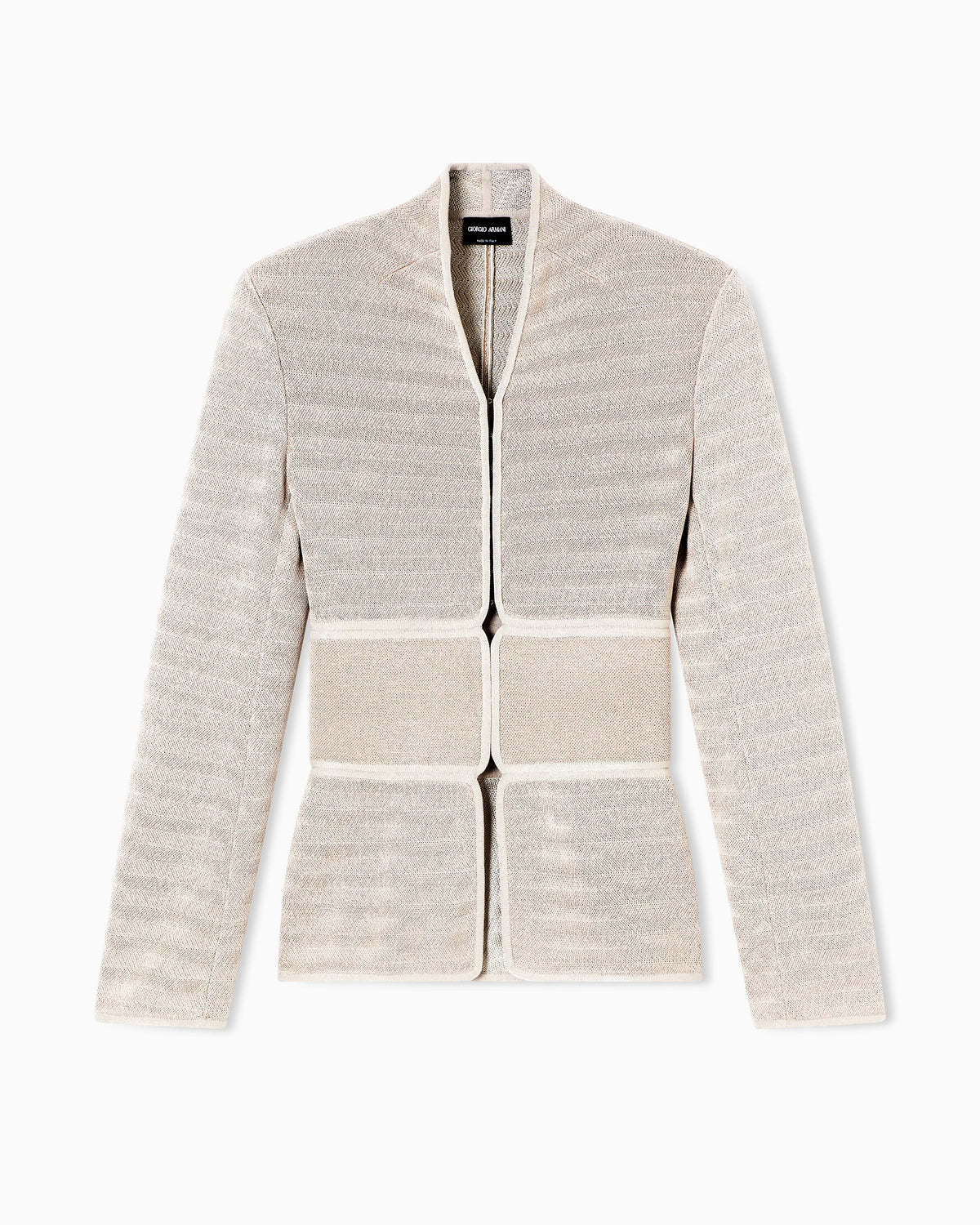 Ottoman-effect viscose-blend knit jacket