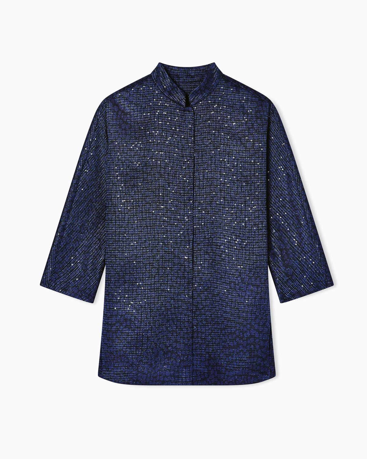 Viscose-blend single-breasted jacket with sequins