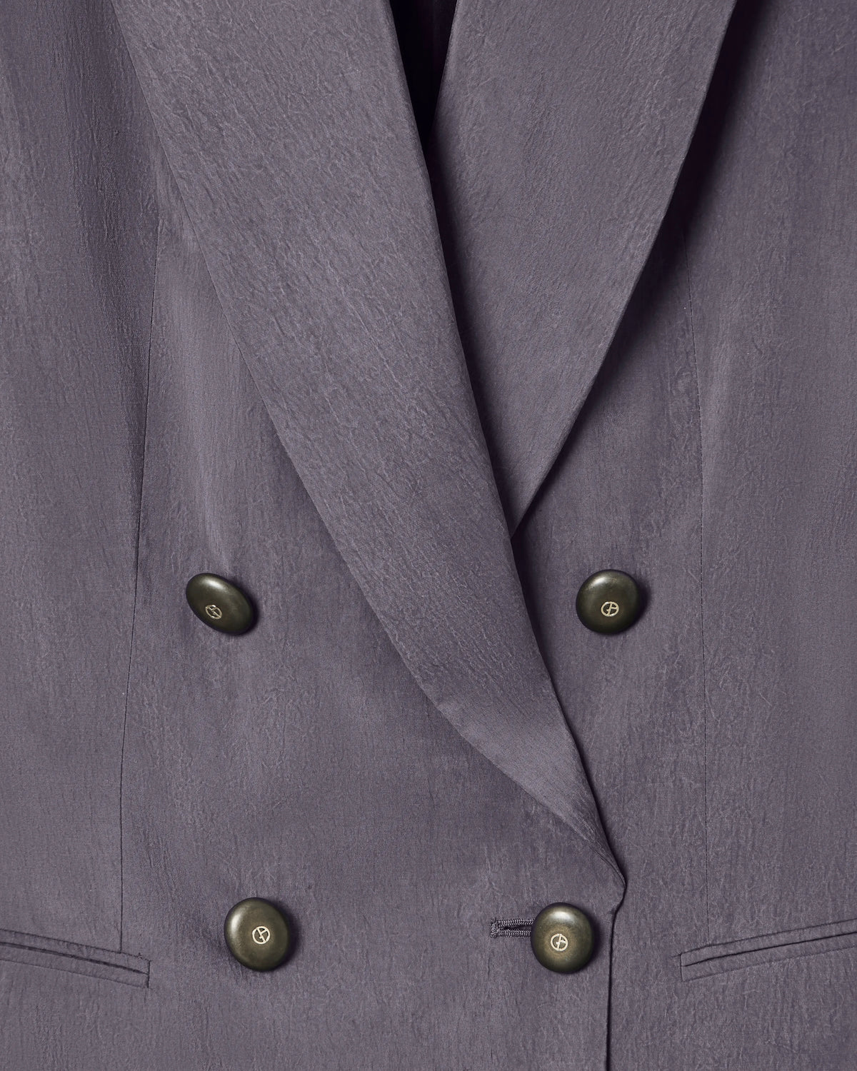 Washed silk double-breasted jacket