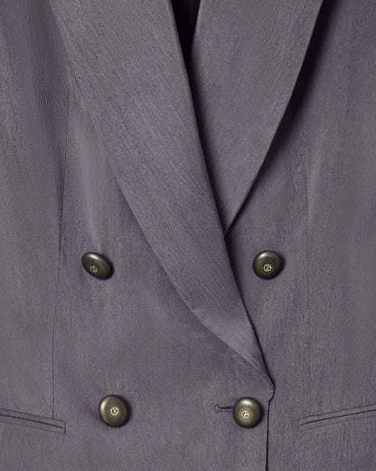 Washed silk double-breasted jacket