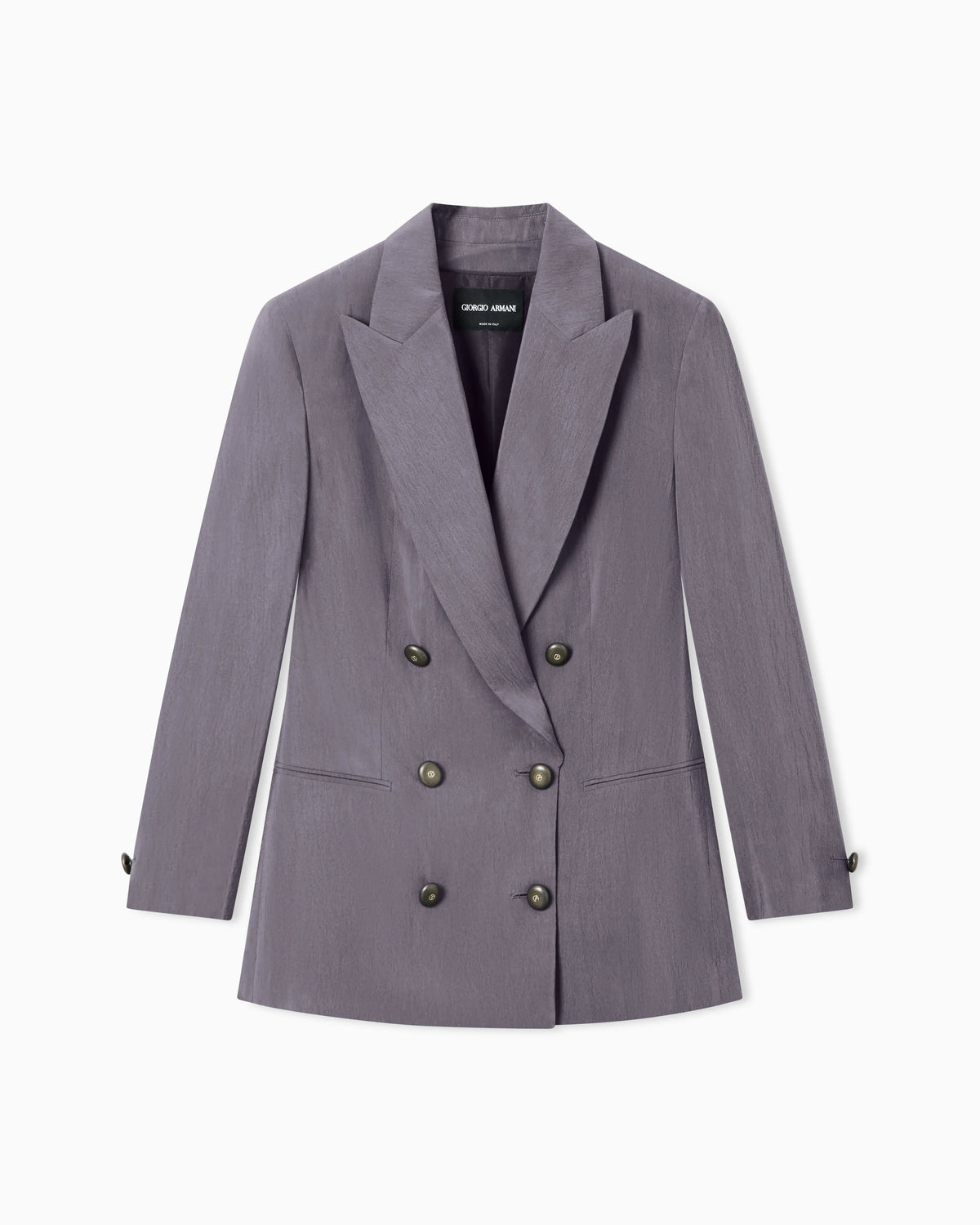 Washed silk double-breasted jacket