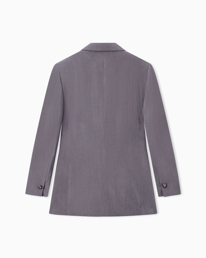 Washed silk double-breasted jacket