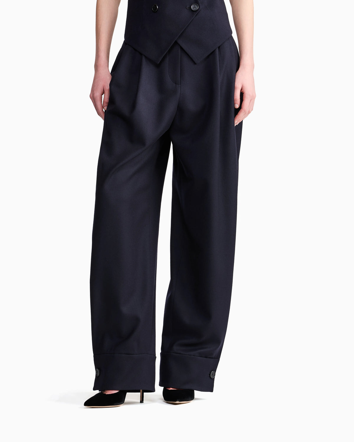 Giorgio Armani for Alanui pure virgin wool trousers with pleats