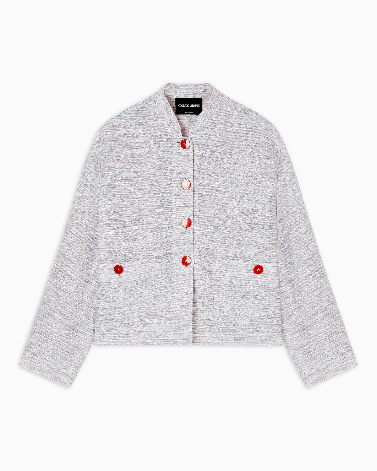 Viscose and linen mouliné knit blouson