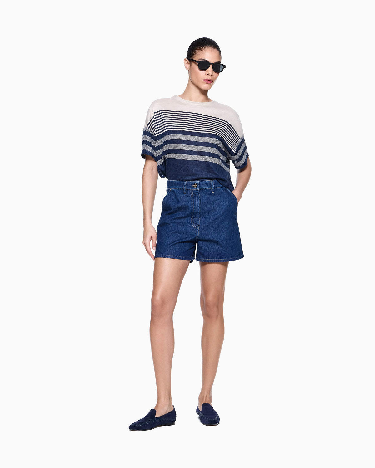 Shorts in stretch cotton denim Denim Collection