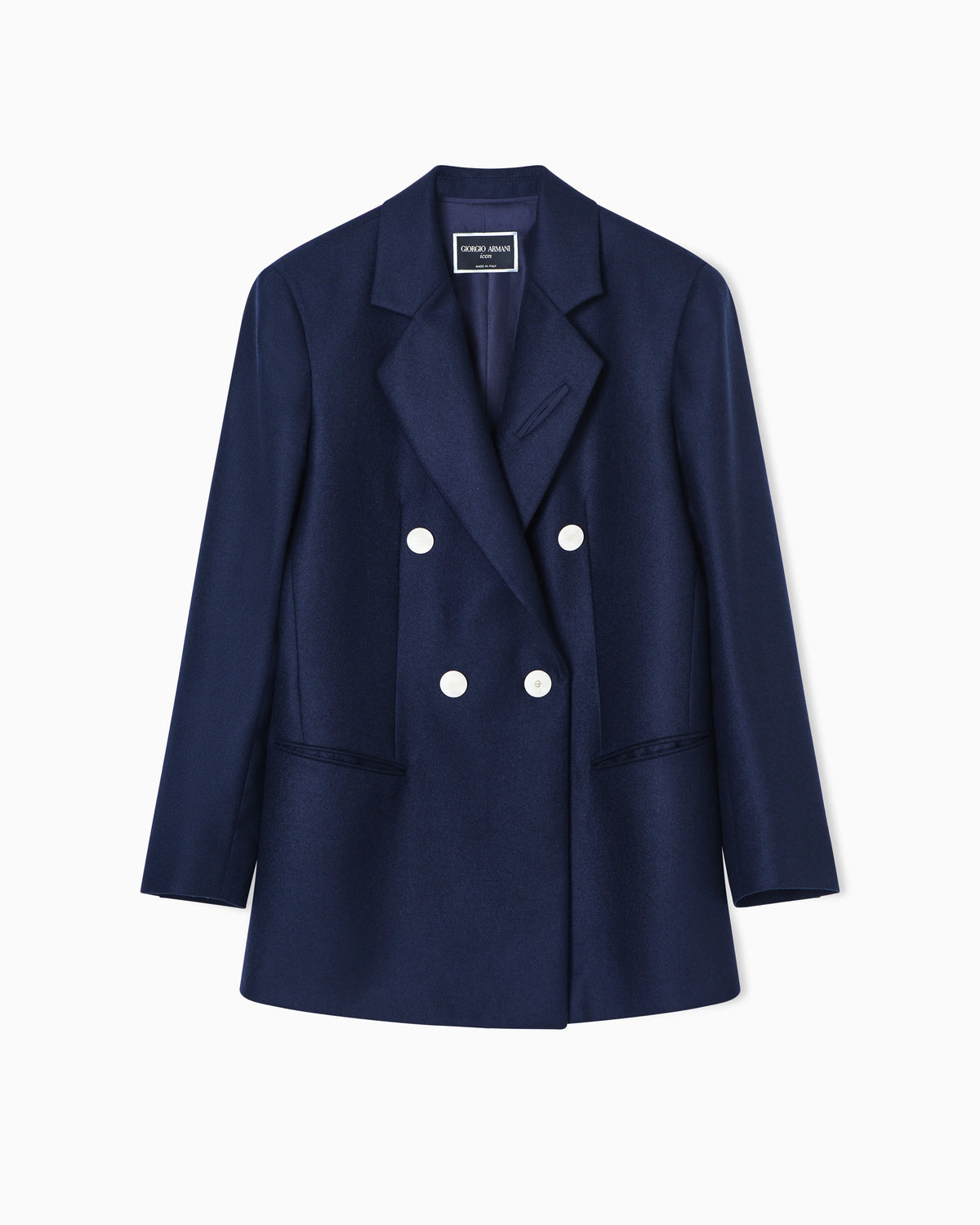 Double-breasted jacket Icon in cashmere flannel