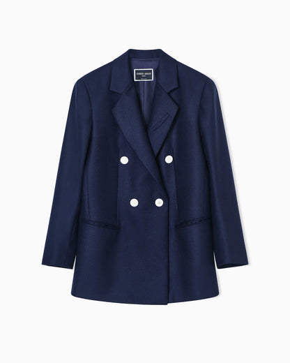 Double-breasted jacket Icon in cashmere flannel