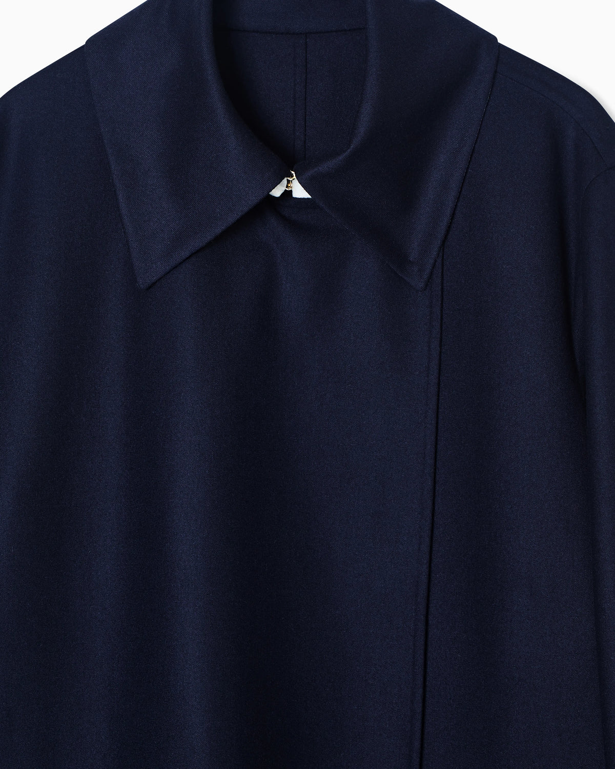 Two-tone coat in virgin wool with a waist belt Icon