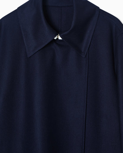 Two-tone coat in virgin wool with a waist belt Icon