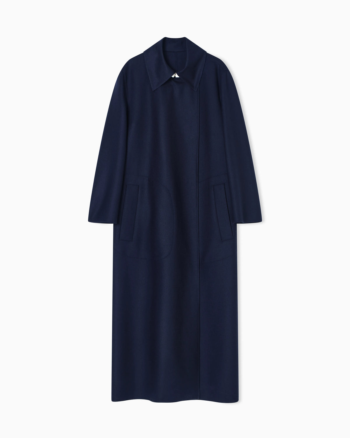 Two-tone coat in virgin wool with a waist belt Icon