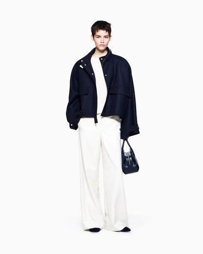 Double-breasted coat in virgin wool with patch pockets Icon