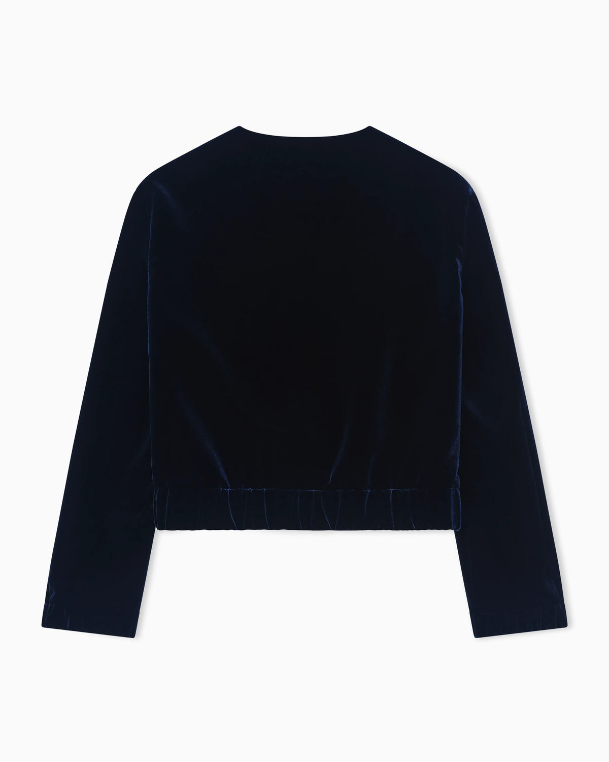 Short velvet jacket with a crew neck and buttons Icon