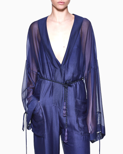 Viscose and silk gauze jumpsuit