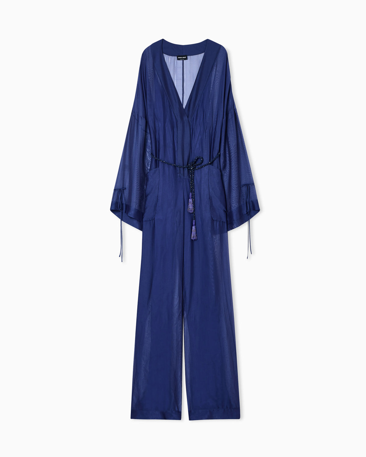 Viscose and silk gauze jumpsuit
