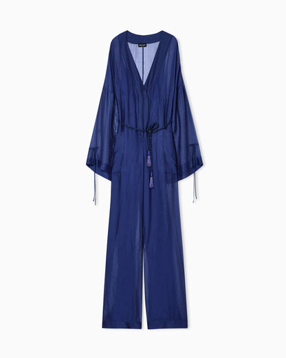 Viscose and silk gauze jumpsuit