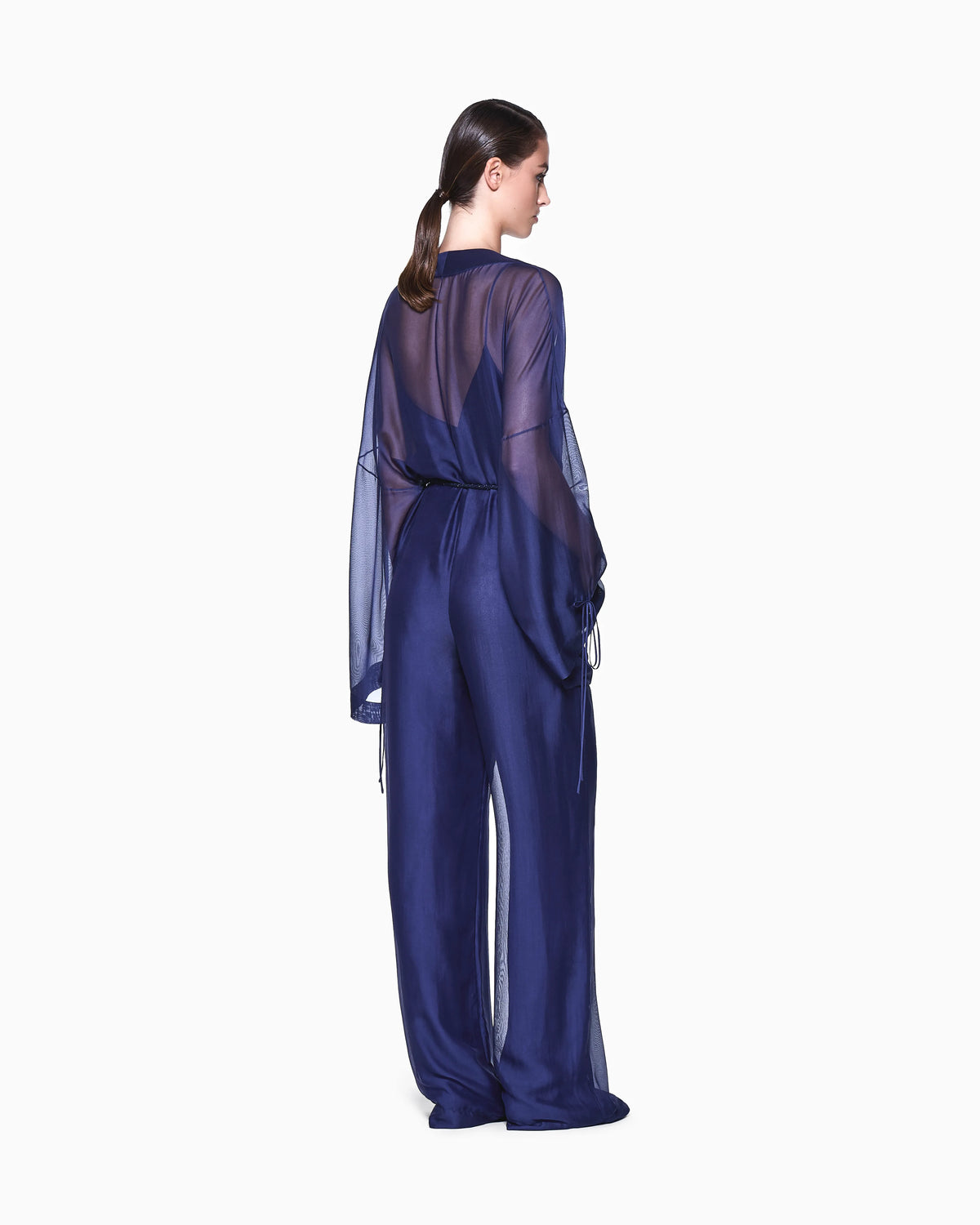 Viscose and silk gauze jumpsuit