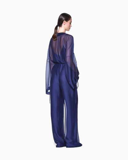 Viscose and silk gauze jumpsuit