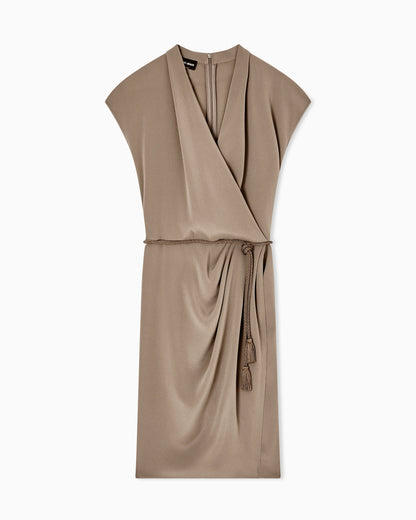 Dress in silk-blend crêpe