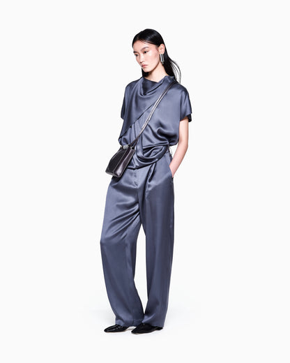 Blouse in double silk satin