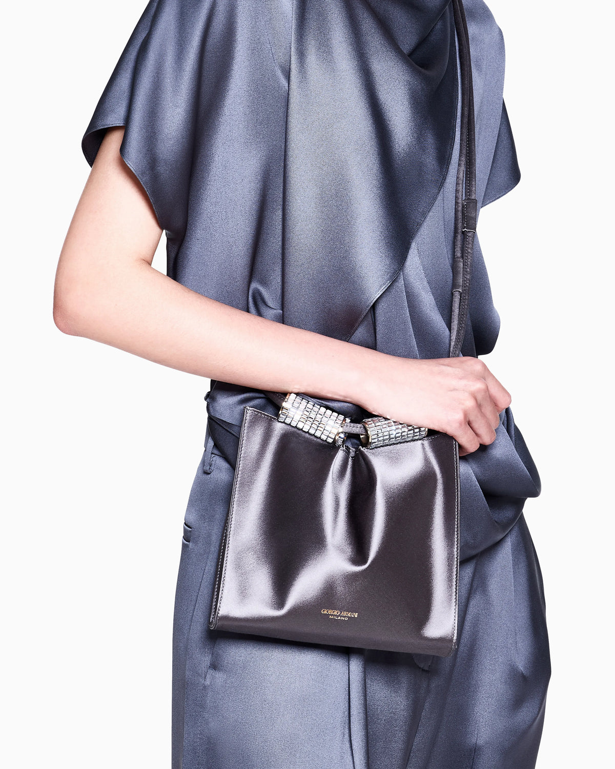 Blouse in double silk satin