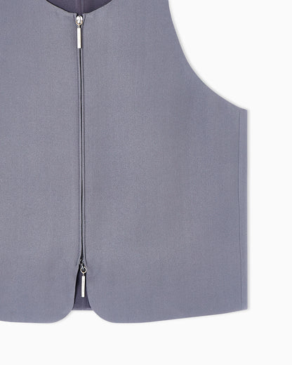 Washed silk crêpe waistcoat