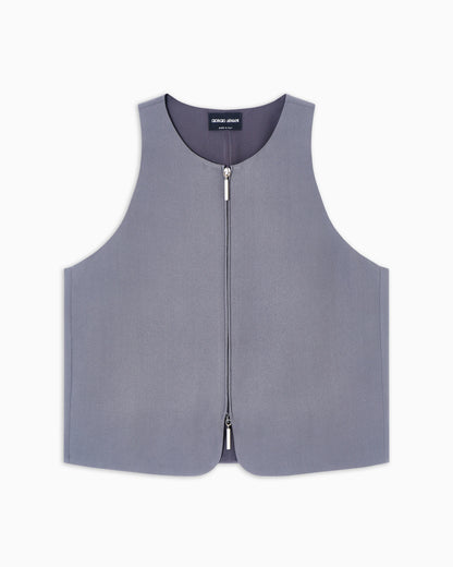 Washed silk crêpe waistcoat