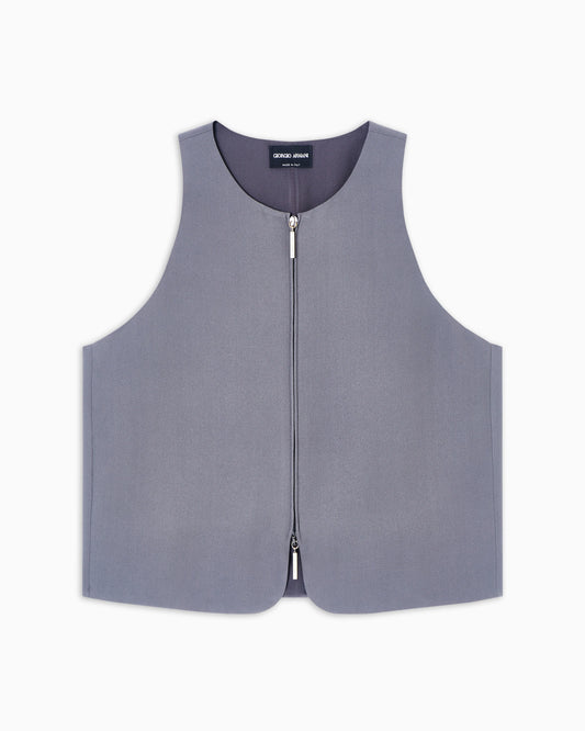 Washed silk crêpe waistcoat