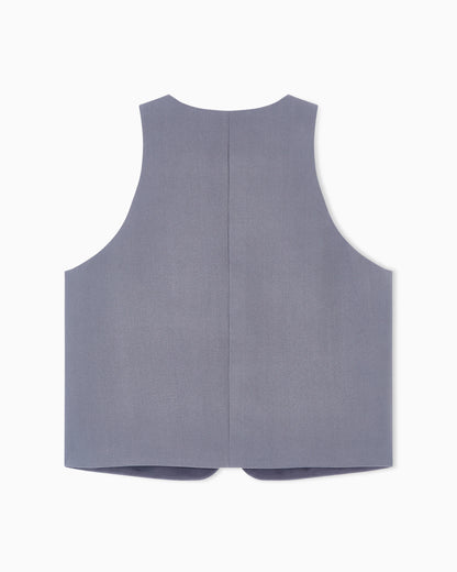 Washed silk crêpe waistcoat