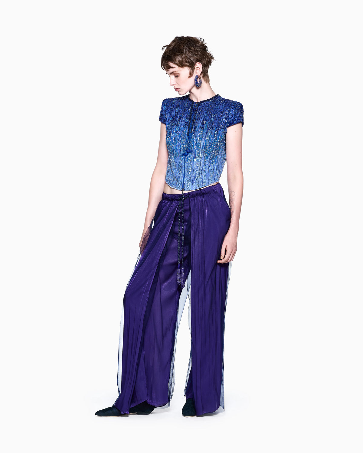 Fully embroidered short jacket