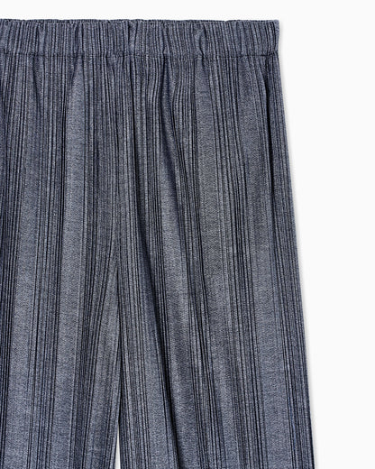 two-tone pleated jersey wide trousers