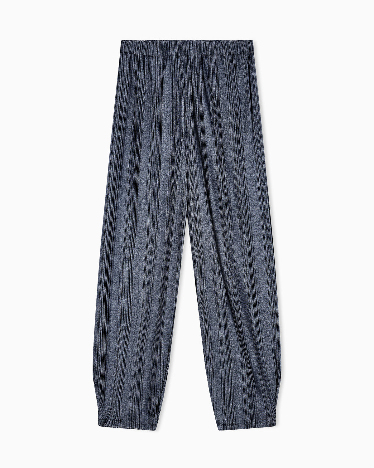 two-tone pleated jersey wide trousers